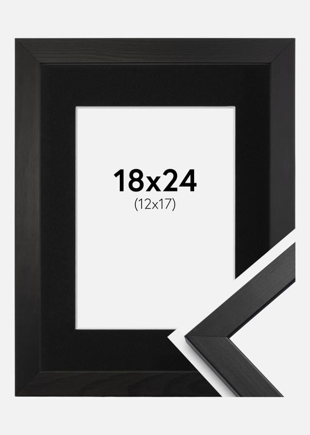 Ramme Stilren Sort 18x24 cm - Passepartout Sort 13x18 cm