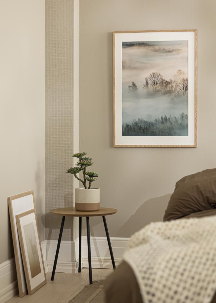 Ramme Oslo Eg 60x60 cm - Passepartout Hvid 50x50 cm