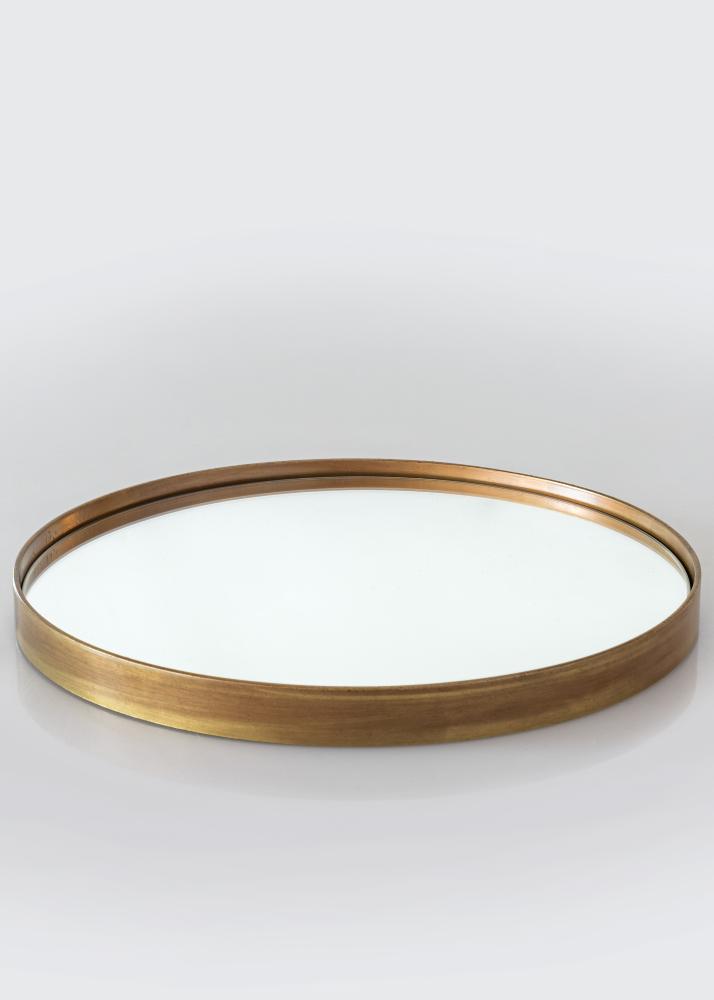 Spejl House Doctor Reflektion Antik Messing 30 cm Ø