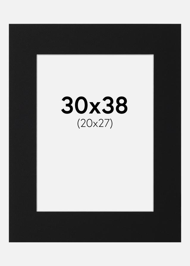 Passepartout Sort Standard (Hvid kerne) 30x38 cm (20x27)