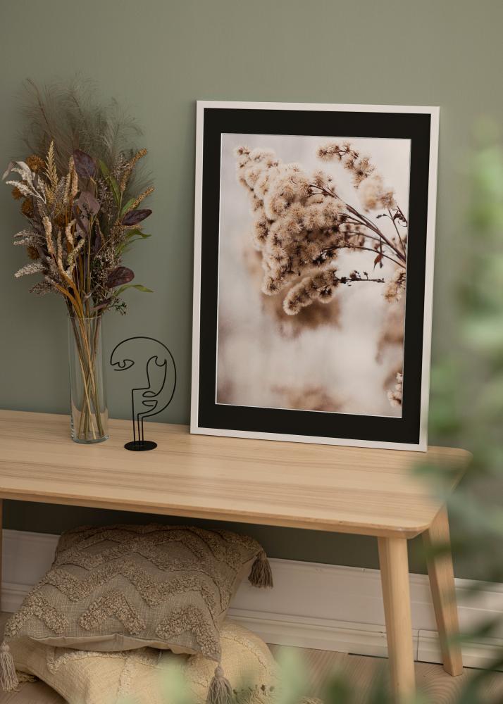 Ramme Trendy Hvid 15x20 cm - Passepartout Sort 10x15 cm