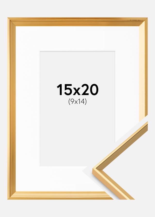 Ramme Desire Guld 15x20 cm - Passepartout Hvid 10x15 cm