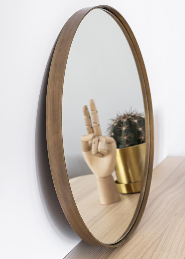 Spejl House Doctor Reflektion Antik Messing 40 cm Ø