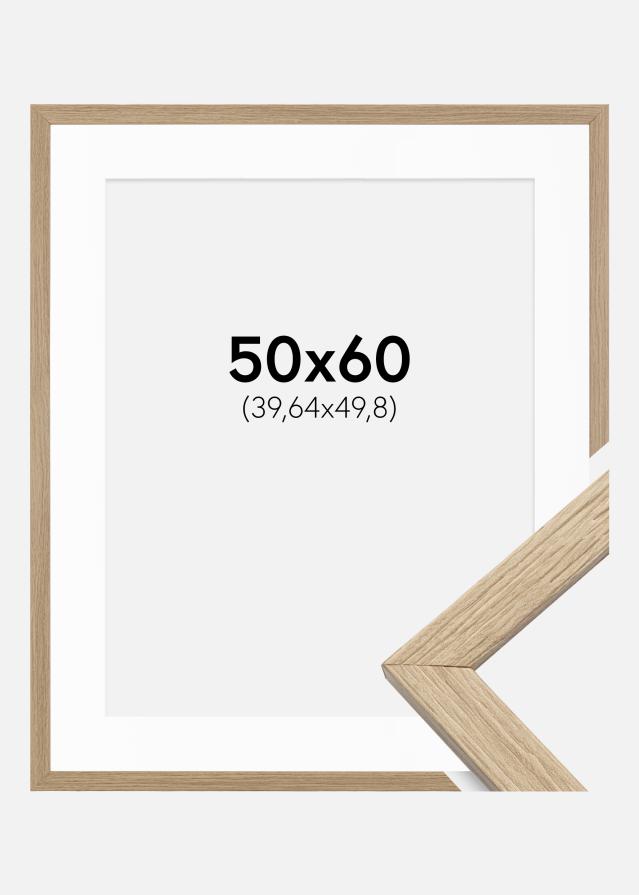 Ramme Stilren Eg 50x60 cm - Passepartout Hvid 16x20 inches