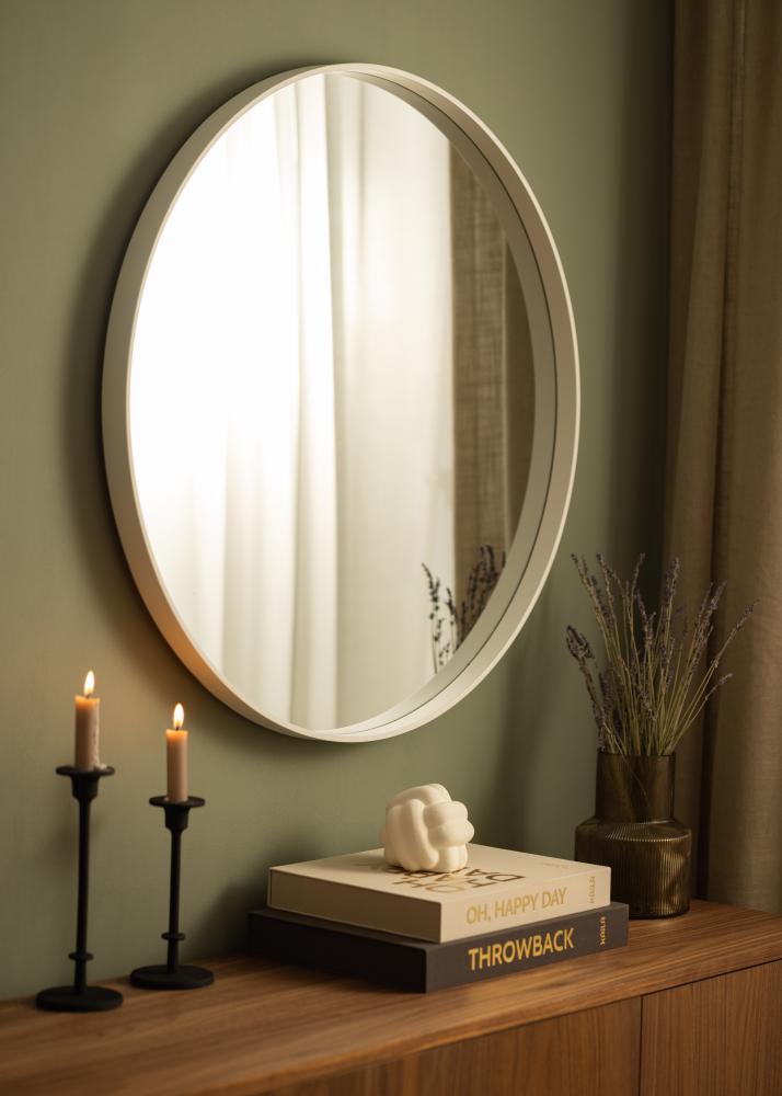 Spejl Reflection Hvid 80 cm Ø
