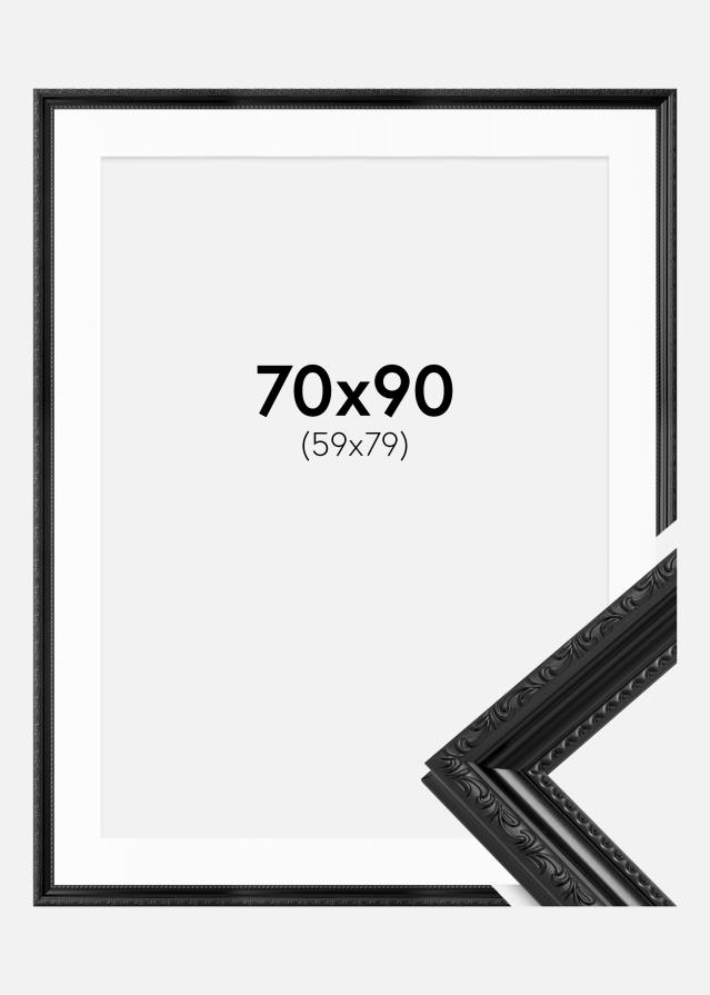 Ramme Abisko Sort 70x90 cm - Passepartout Hvid 60x80 cm