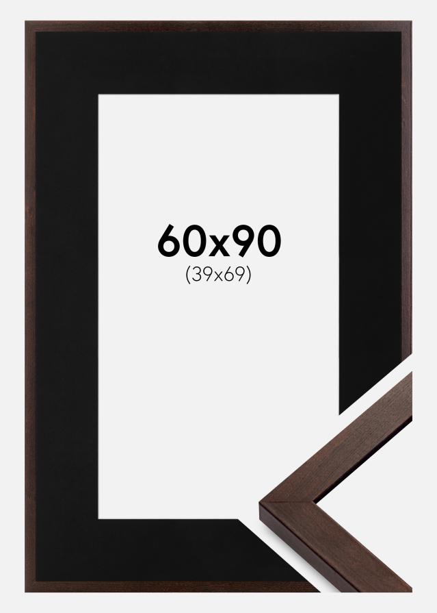 Ramme Selection Valnød 60x90 cm - Passepartout Sort 40x70 cm