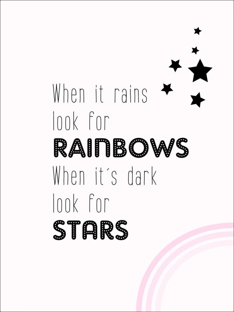 Rainbow and stars - Rosa