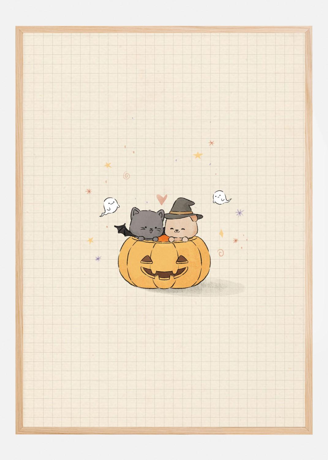 Product Image for Cat and Dog In Halloween Plakat (21x29.7 cm (A4))