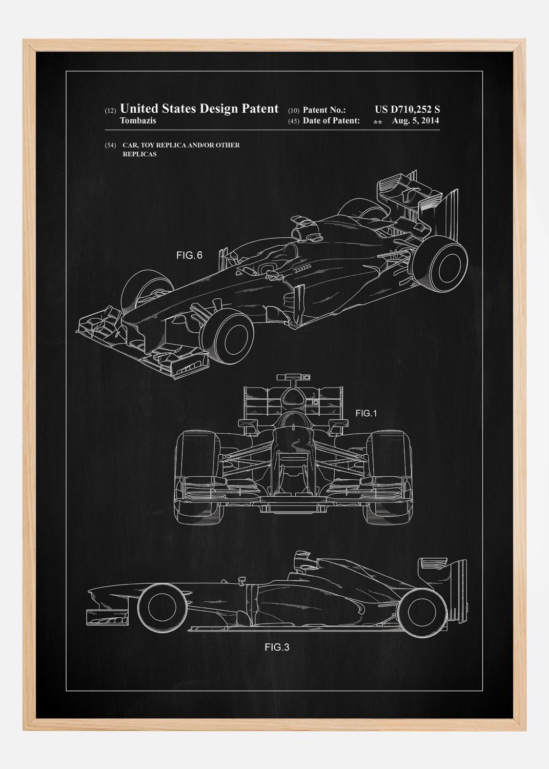 Product Image for Patent Print - Formula 1 Racing Car - Black Plakat (21x29.7 cm (A4))