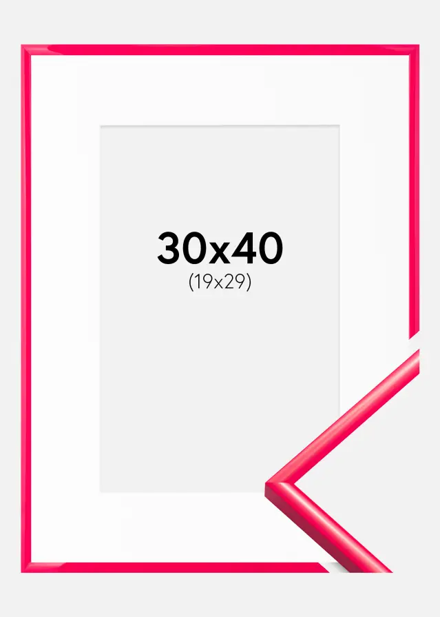 Ramme New Lifestyle Hot Pink 30x40 cm - Passepartout Hvid 20x30 cm