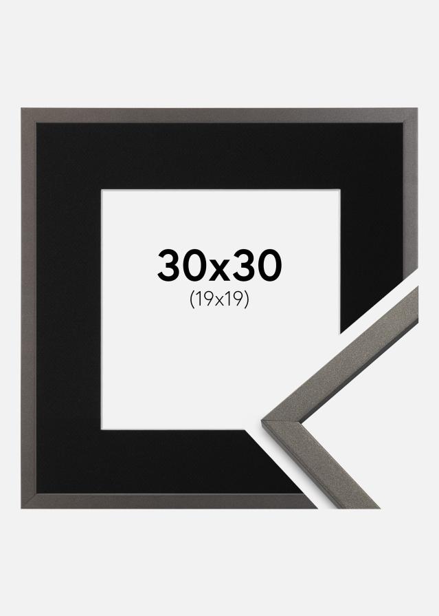 Ramme Edsbyn Grafit 30x30 cm - Passepartout Sort 20x20 cm