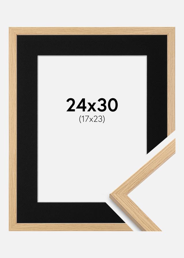 Ramme Galant Eg 24x30 cm - Passepartout Sort 18x24 cm