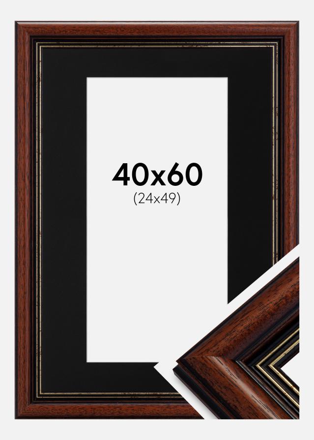 Ramme Old Retro 40x60 cm - Passepartout Sort 25x50 cm