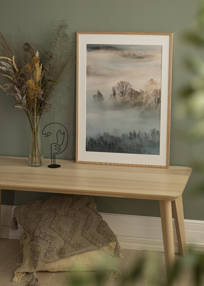 Ramme Oslo Eg 60x60 cm - Passepartout Hvid 50x50 cm