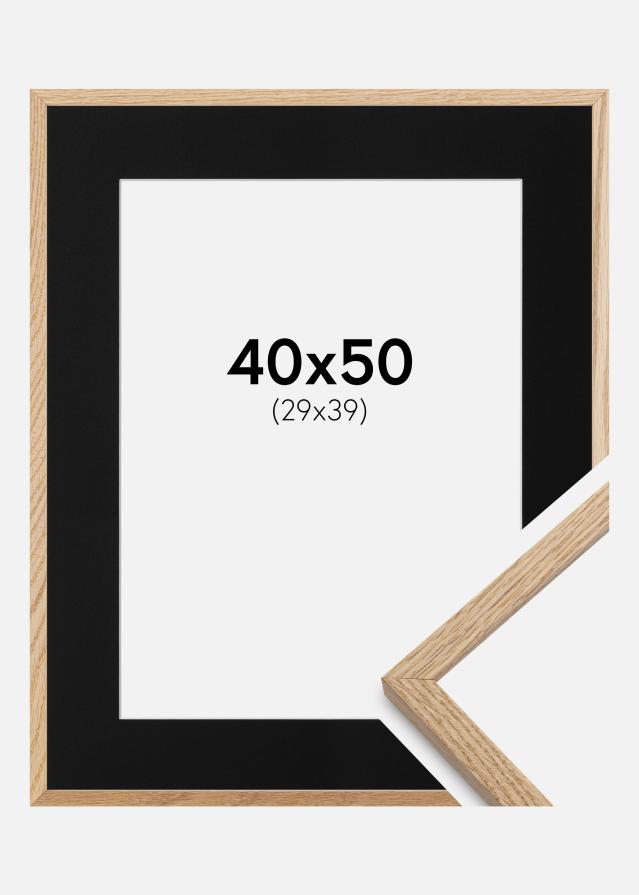 Ramme Oslo Eg 40x50 cm - Passepartout Sort 30x40 cm