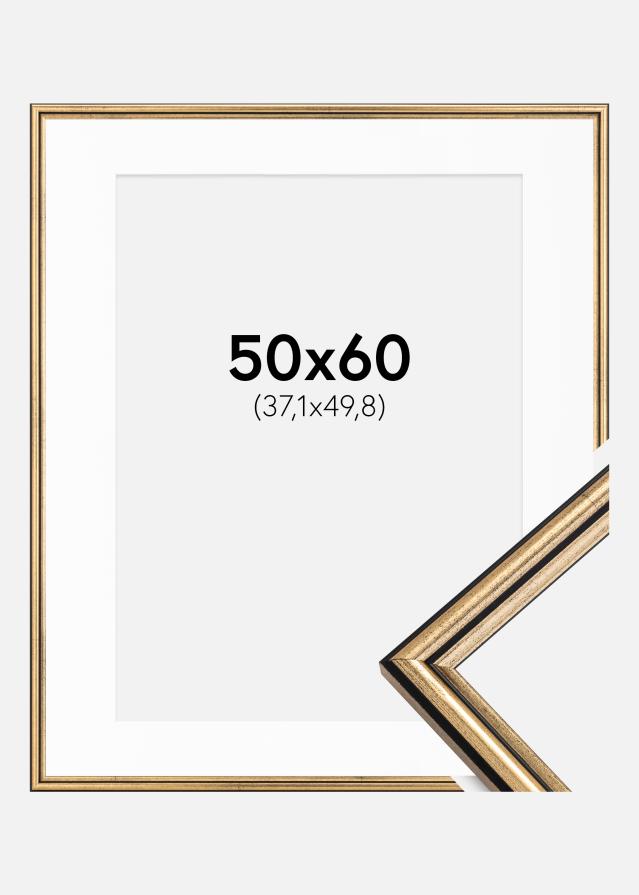 Ramme Horndal Guld 50x60 cm - Passepartout Hvid 15x20 inches