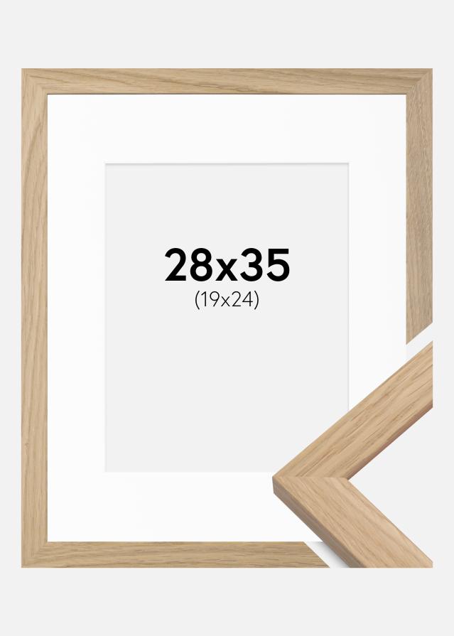 Ramme Oak Wood 28x35 cm - Passepartout Hvid 20x25 cm