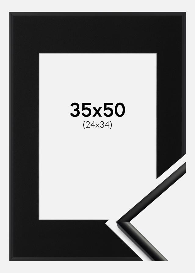 Ramme New Lifestyle Mat Sort 35x50 cm - Passepartout Sort 25x35 cm