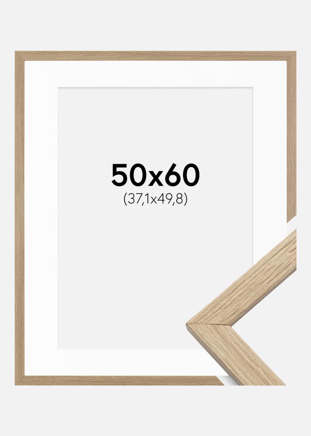 Ramme Stilren Eg 50x60 cm - Passepartout Hvid 15x20 inches