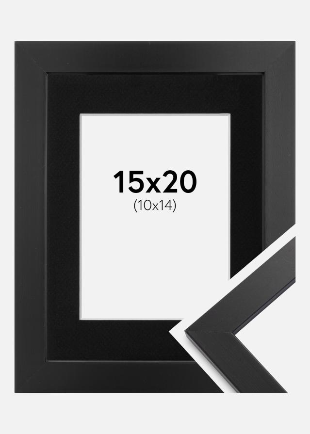 Ramme Black Wood 15x20 cm - Passepartout Sort 11x15 cm