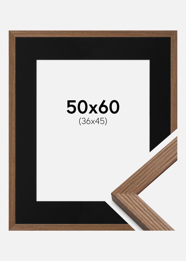 Ramme Fiorito Mørk Eg 50x60 cm - Passepartout Sort 37x46 cm
