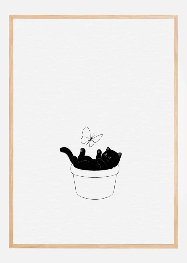 Cute Black Cat Plakat