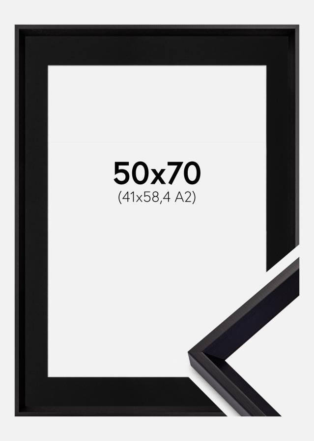 Ramme Globe Sort 50x70 cm - Passepartout Sort 42x59,4 cm (A2)