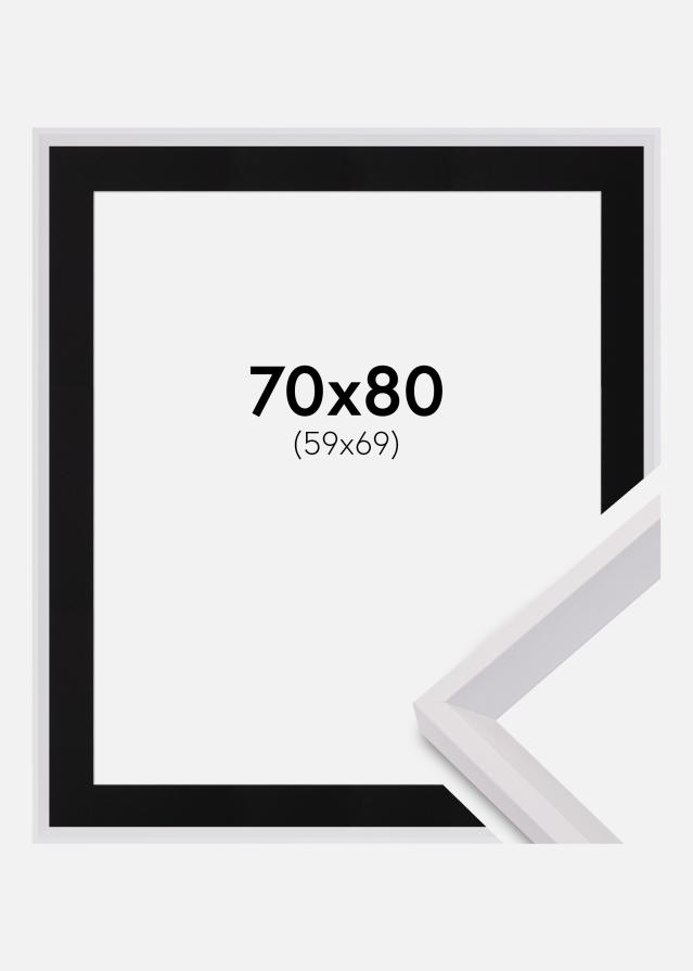 Ramme Globe Hvid 70x70 cm - Passepartout Sort 60x70 cm