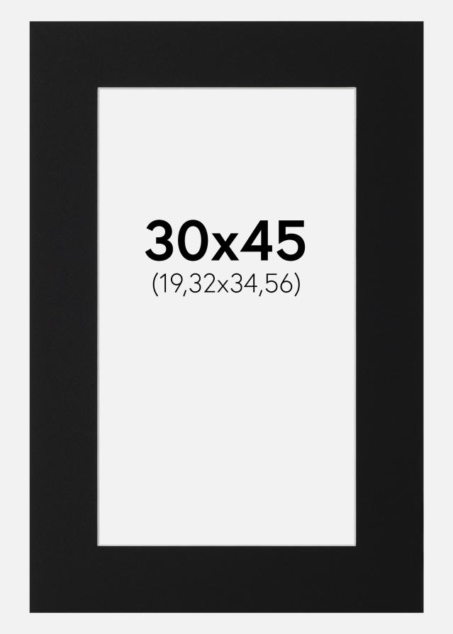 Passepartout Sort Standard (Hvid kerne) 30x45 cm (19,32x34,56)