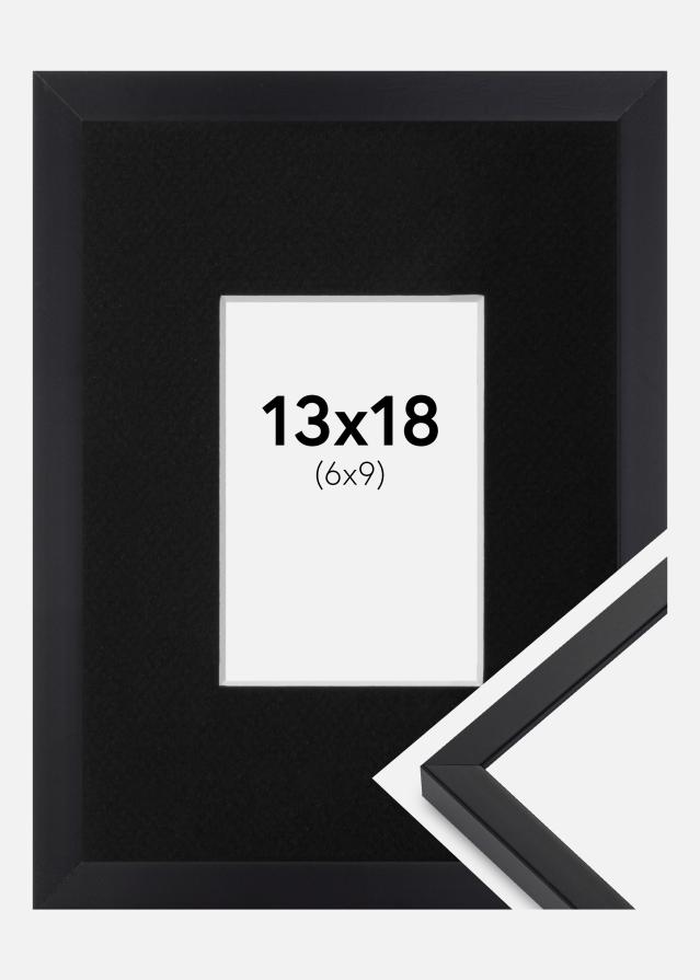 Ramme E-Line Sort 13x18 cm - Passepartout Sort 7x10 cm