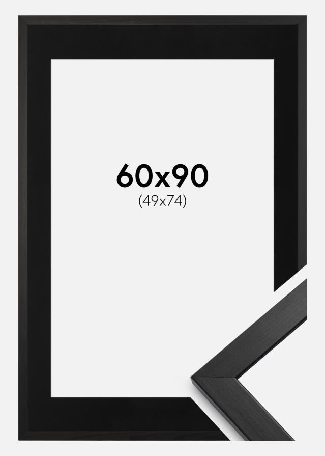 Ramme Stilren Sort 60x90 cm - Passepartout Sort 50x75 cm