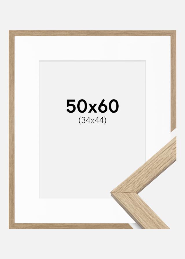 Ramme Stilren Eg 50x60 cm - Passepartout Hvid 35x45 cm