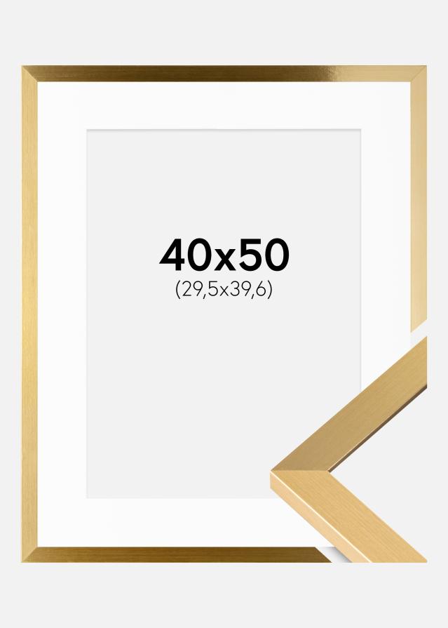 Ramme Selection Guld 40x50 cm - Passepartout Hvid 12x16 inches