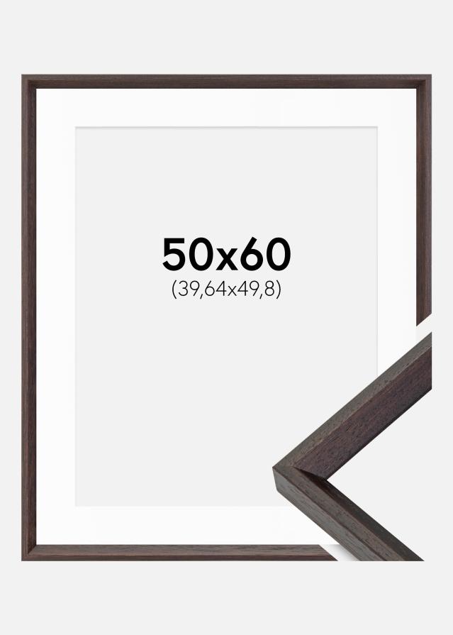 Ramme Globe Espresso 50x60 cm - Passepartout Hvid 16x20 inches