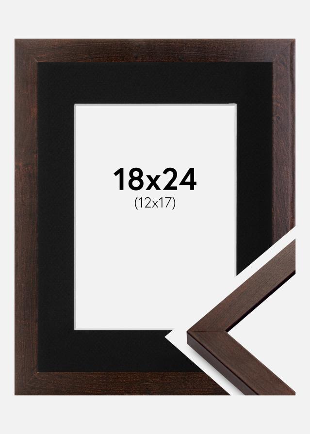 Ramme Selection Valnød 18x24 cm - Passepartout Sort 13x18 cm