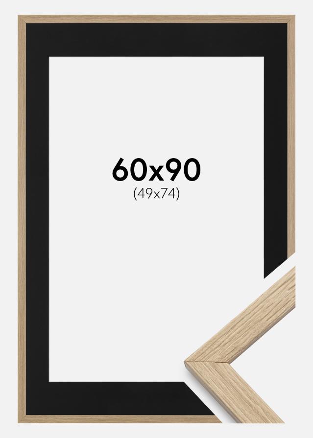 Ramme Stilren Eg 60x90 cm - Passepartout Sort 50x75 cm