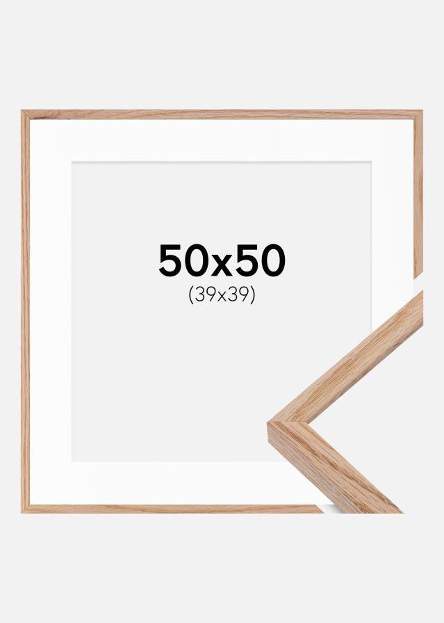 Ramme E-Line Eg 50x50 cm - Passepartout Hvid 40x40 cm