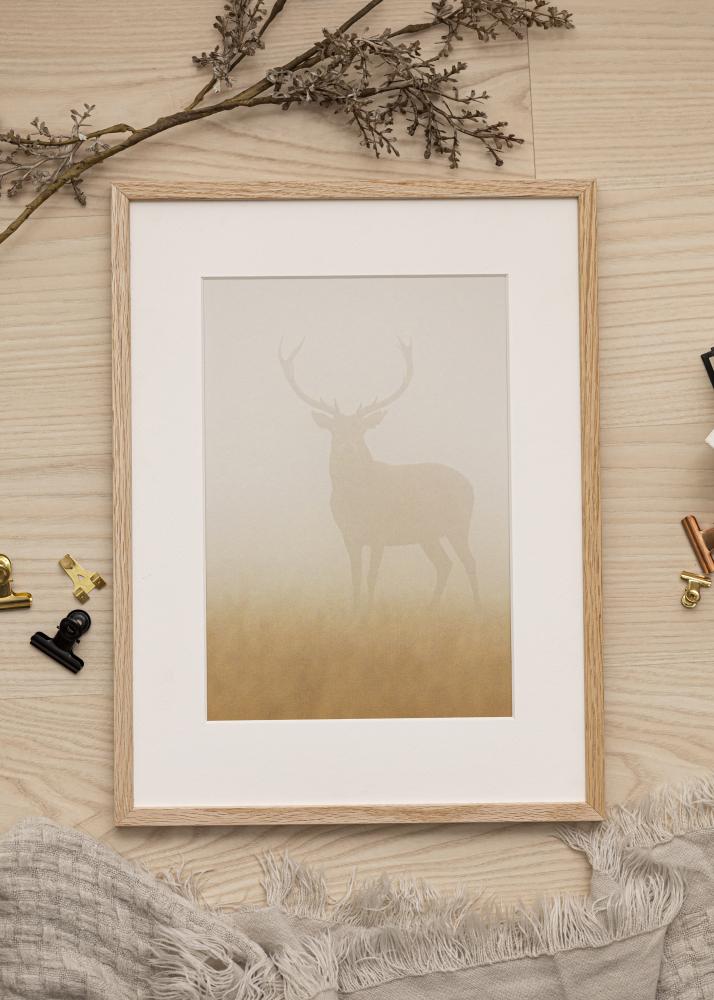 Ramme Oslo Eg 60x60 cm - Passepartout Hvid 50x50 cm