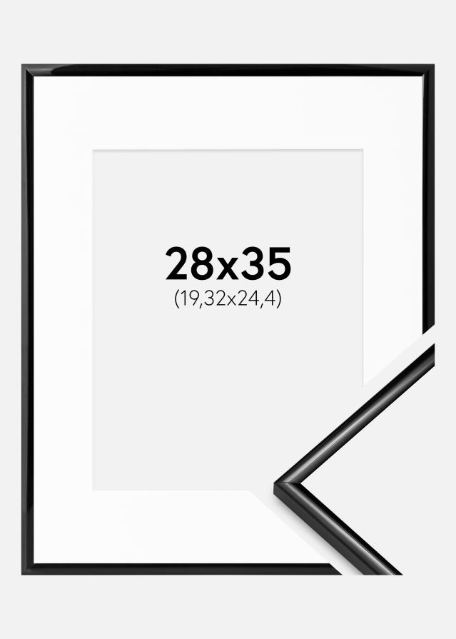 Ramme Scandi Sort 28x35 cm - Passepartout Hvid 8x10 inches