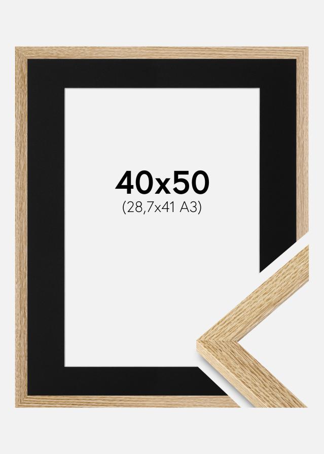 Ramme Selection Eg 40x50 cm - Passepartout Sort 29,7x42 cm (A3)