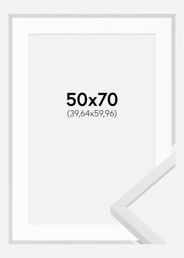Ramme E-Line Hvid 50x70 cm - Passepartout Hvid 16x24 inches
