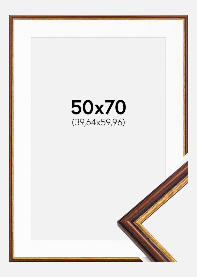 Ramme Horndal Brun 50x70 cm - Passepartout Hvid 16x24 inches