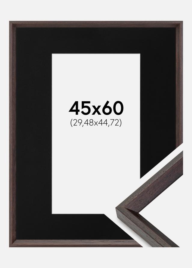 Ramme Globe Espresso 45x60 cm - Passepartout Sort 12x18 inches