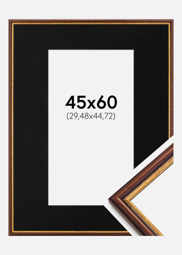 Ramme Horndal Brun 45x60 cm - Passepartout Sort 12x18 inches