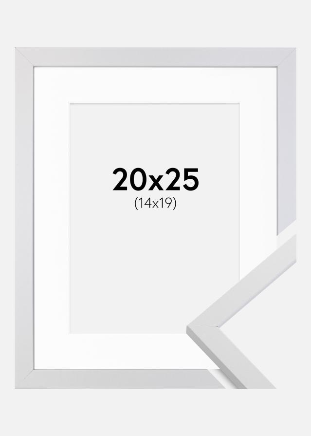 Ramme Trendy Hvid 20x25 cm - Passepartout Hvid 15x20 cm