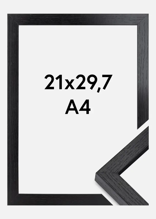 BGA Boksramme Akrylglas Sort 21x29,7 cm (A4)