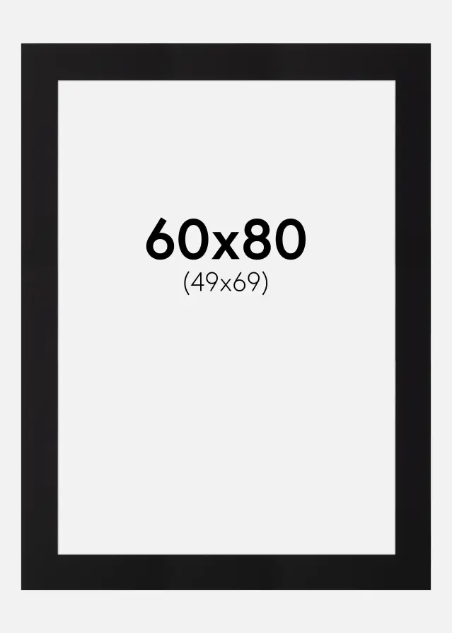 Passepartout Canson Sort (Hvid kerne) 60x80 cm (49x69)