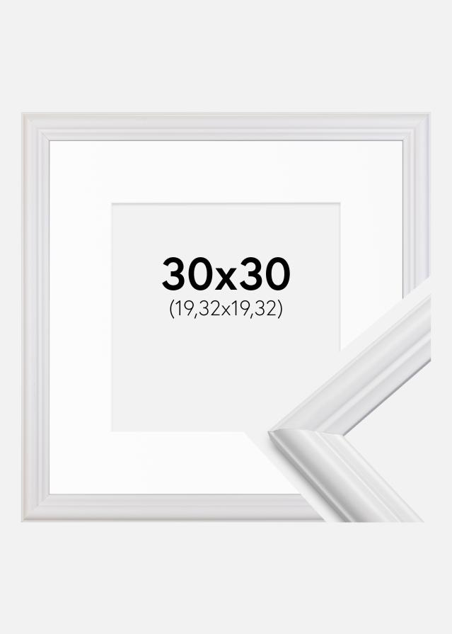 Ramme Siljan Hvid 30x30 cm - Passepartout Hvid 8x8 inches