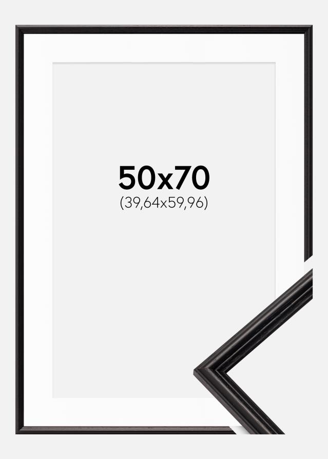 Ramme Horndal Sort 50x70 cm - Passepartout Hvid 16x24 inches